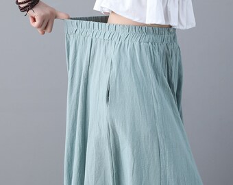 Linen Pants, Linen Culottes, Skirt Pants, Plus Size Linen