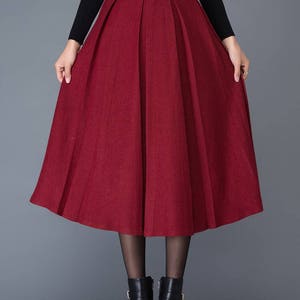 Wool skirt, Midi wool skirt, A-Line Pleated wool skirt, women skirts, Warm winter skirt, long skirt, autumn winter skirt, Ylistyle C1032 image 5