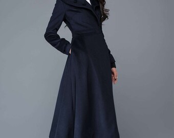 ジャケット・アウター YILON Cinched waist midi coat NAVY BELTED MIDI TRENCH COAT - Navy blue | ZARA United States