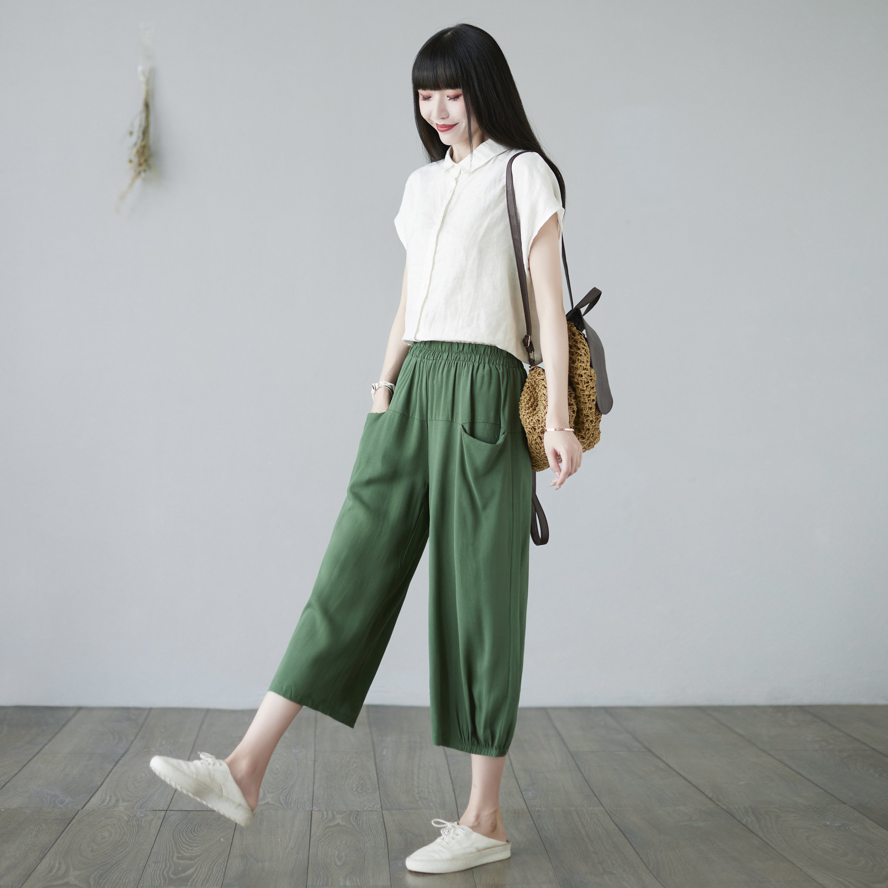 Gaucho Pants for Women/gaucho Pants in Green/ Casual Trouser