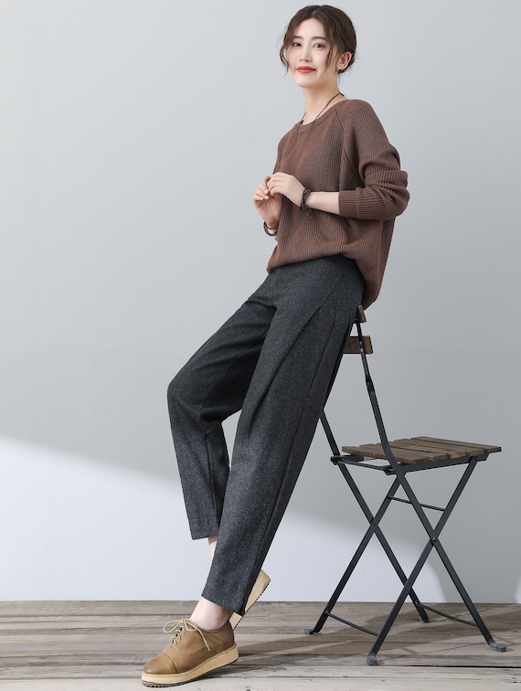 Wool Pants, Long Wool Pants, Gray Wool Pants, Womens Winter Wool Pants, Casual Pants, Autumn Winter Outwear, Handmade Pants, Ylistyle C3015 - Etsy Wool Pants, Long Wool Pants, Gray Wool Pants, Womens Winter Wool Pants, Casual Pants, Autumn Winter Outwear, Handmade Pants, Ylistyle C3015 - Etsy