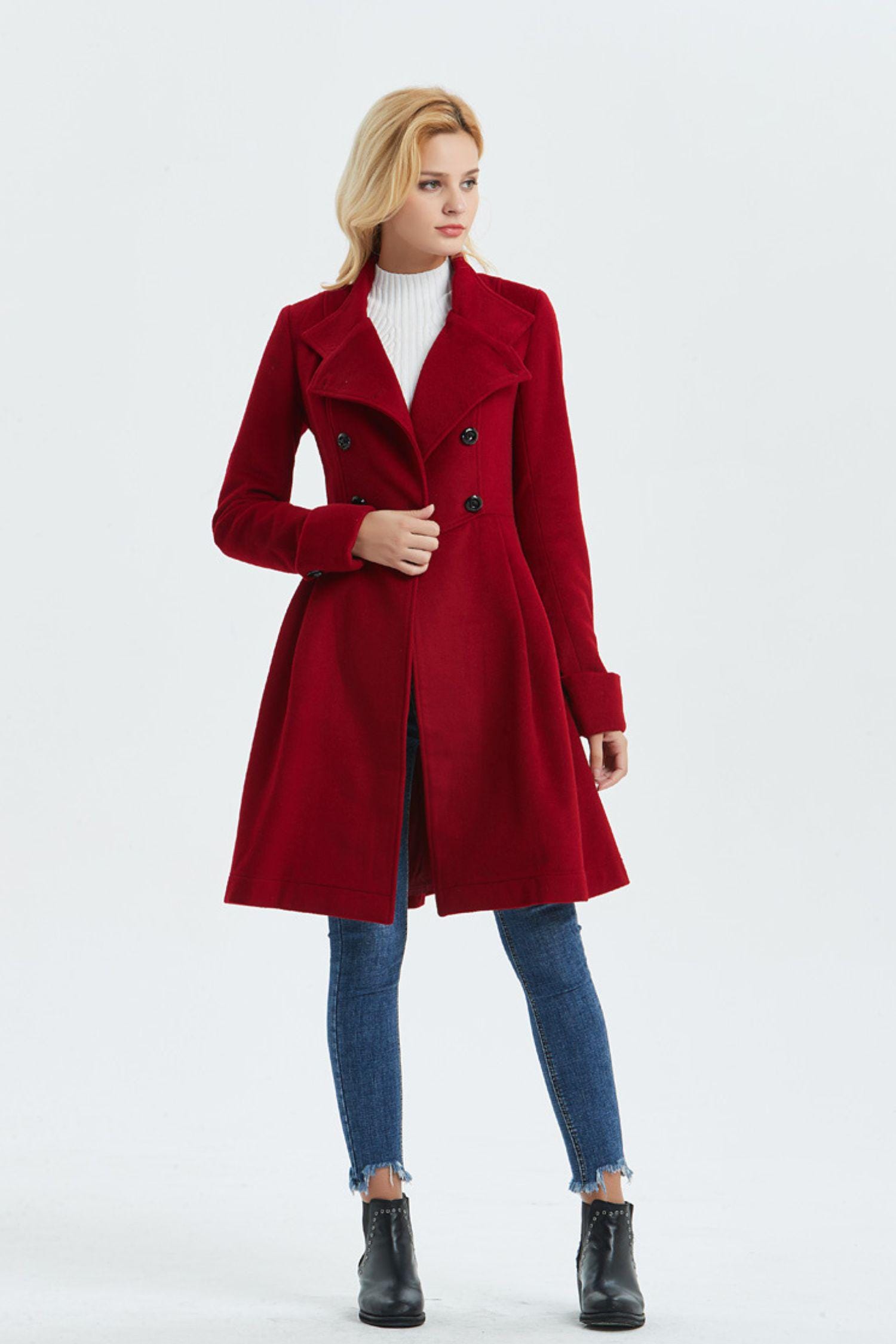 RWL100 - Wool Coat with Leather Trim – Los Angeles Apparel