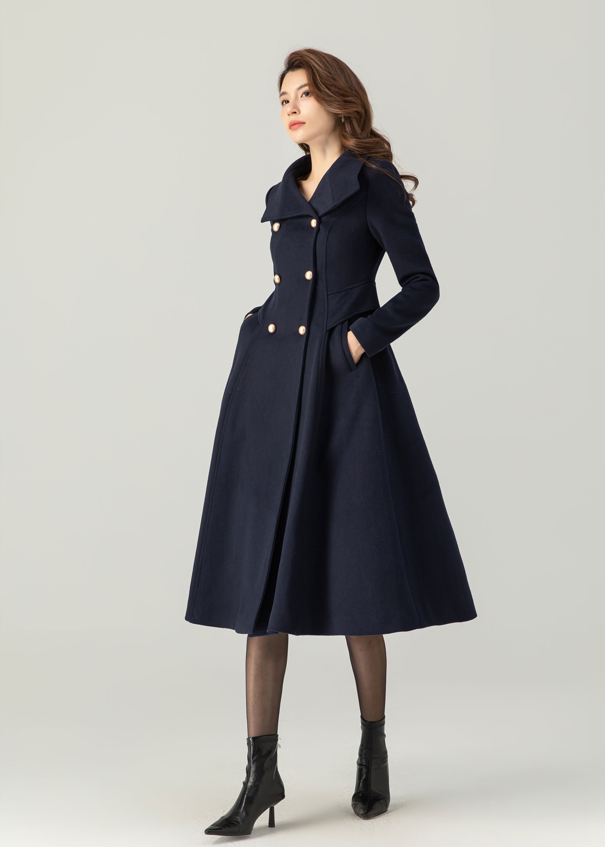 ジャケット・アウター epine volume wool tailored coat Cream Wool Coat, Ivory Coat, Beige Wool Coat, Short Coat
