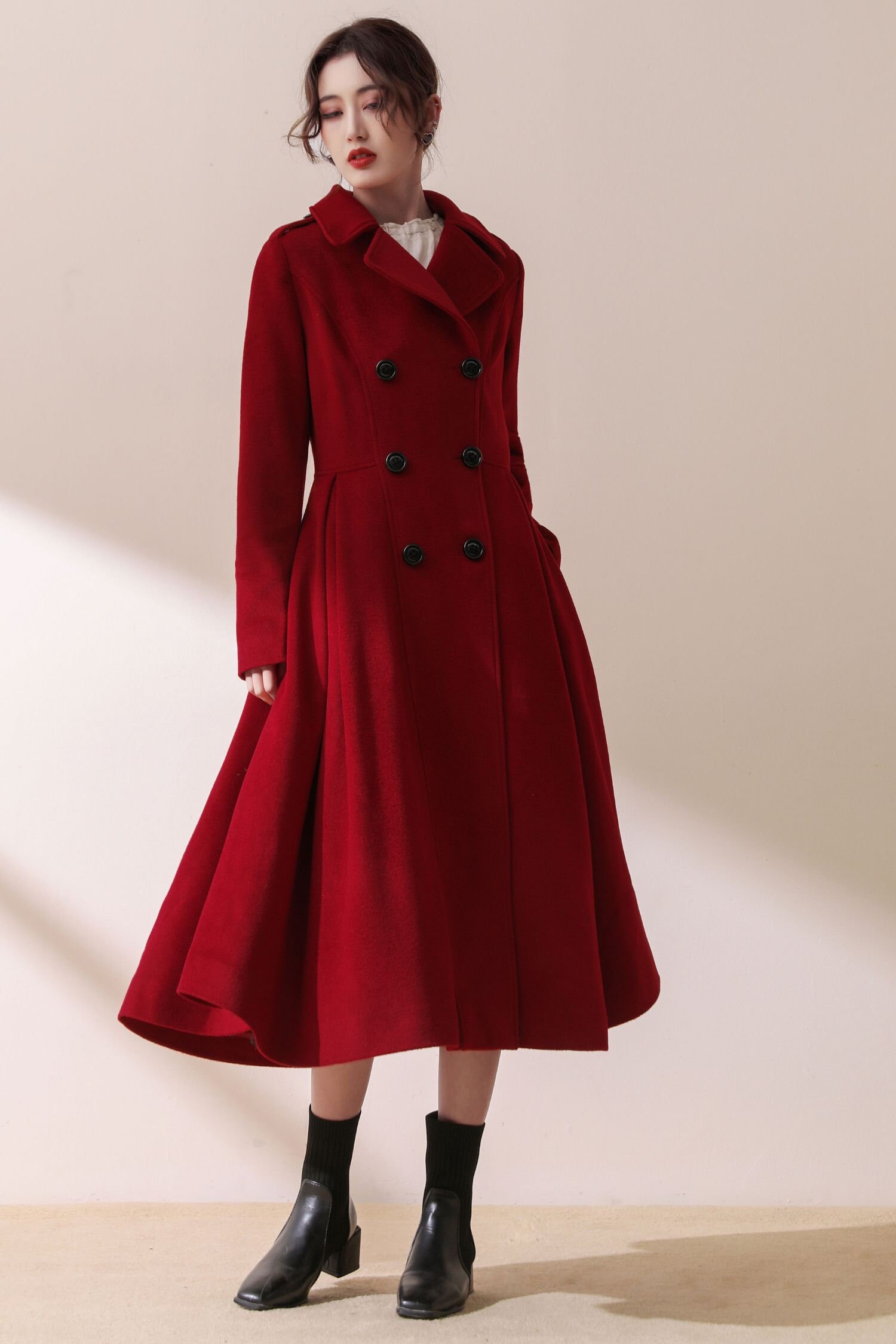 Romantic Coat, Wool Coat, Long Coat, Custom Coat, Plus Size Romantic Coat, Wool Coat, Long Coat, Custom Coat, Plus Size