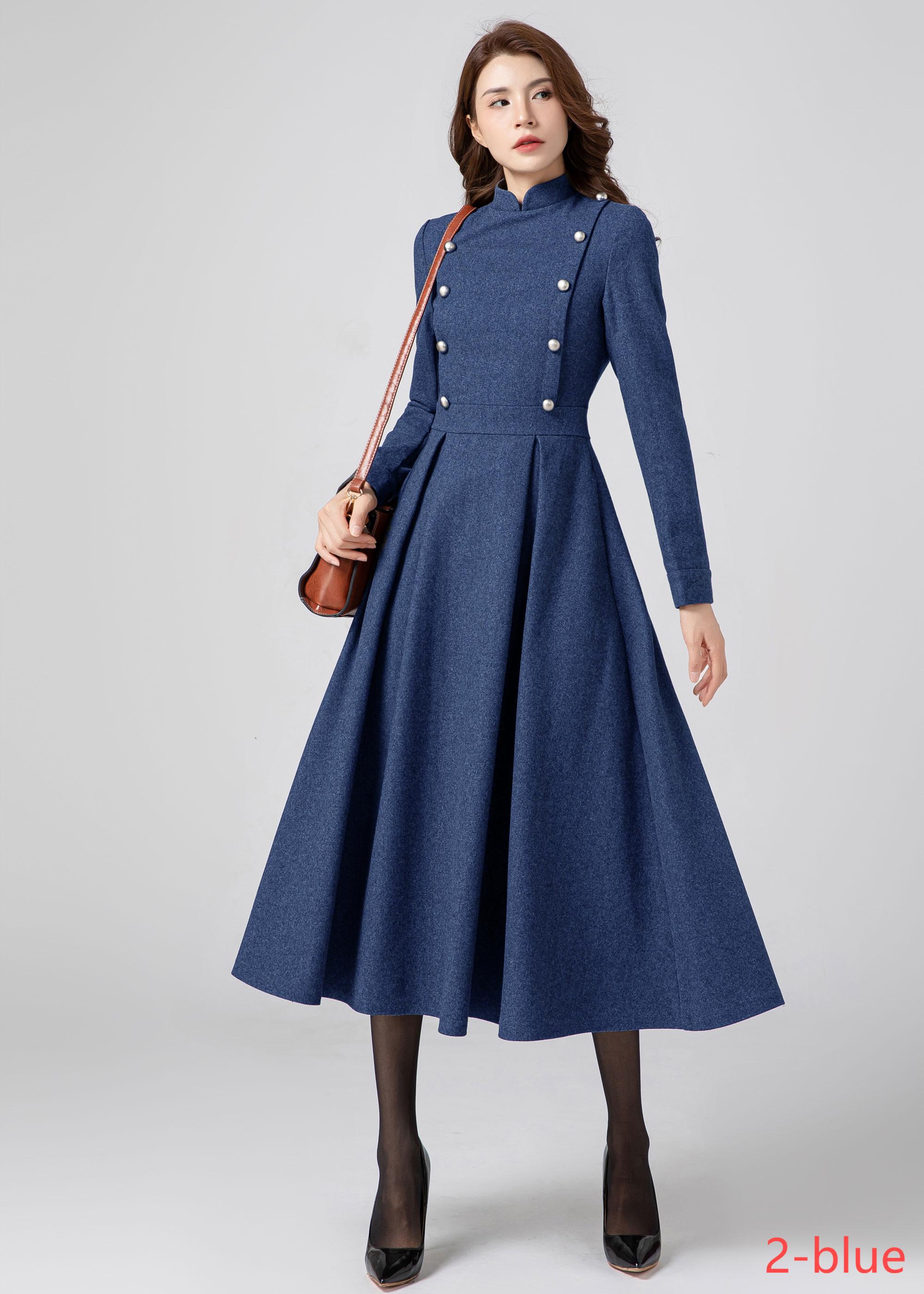 値下げ中handmade wool gown coat nuebyas Maxi Wool Princess Coat, Long Wrap Coat, Plus Size Winter