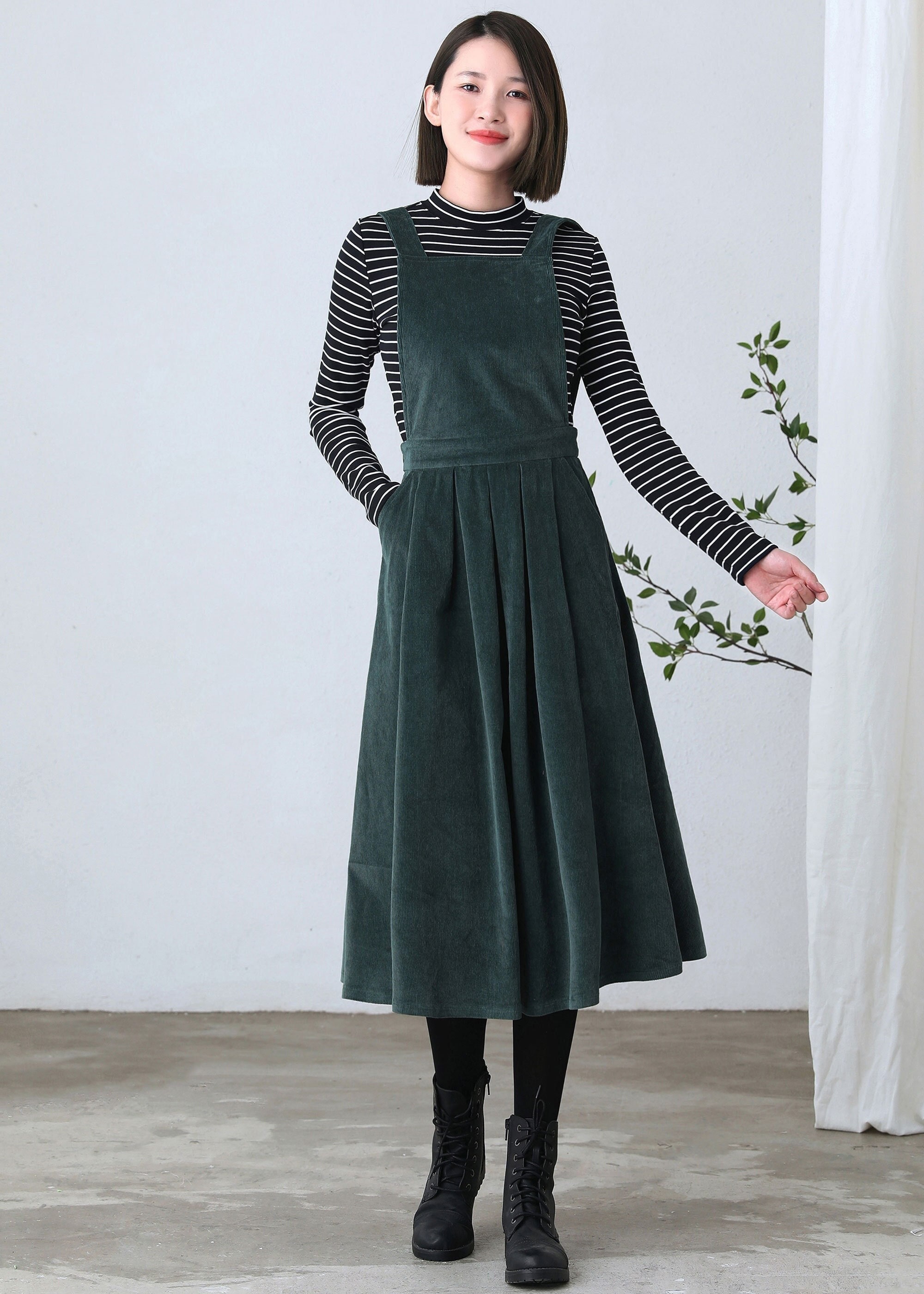 slim fit dress slacks Navy Denim Overall Dress main image 0