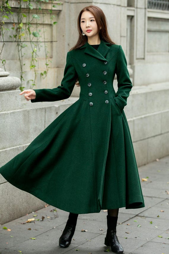 Collar Marcie Wool Blend Mid Length Coat Womens Wool Coat Long