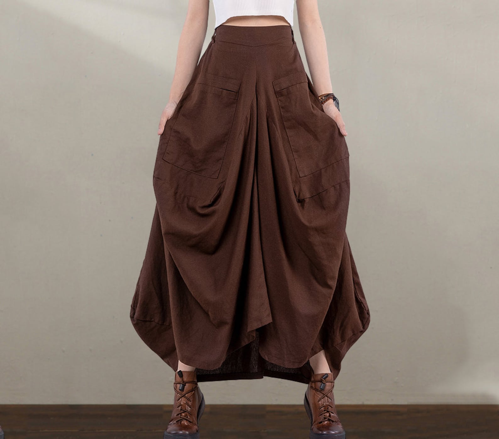 Blue Maxi Skirt Long Elegant Draped Full Summer Boho Skirt Etsy