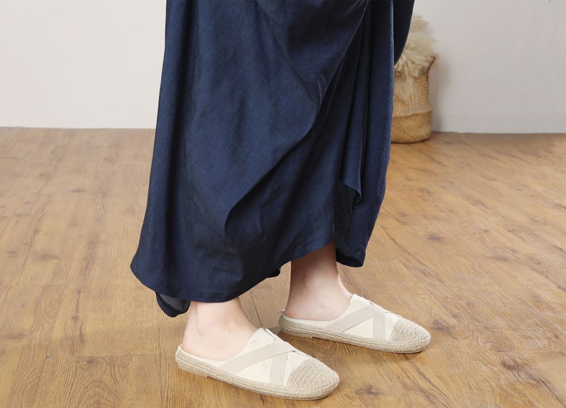 Asymmetrical linen skirt, Long Linen skirt women, Skirt with Pockets, Casual Linen Skirt, Plus Size Skirt, Handmade skirt, Ylistyle C3273 image 8