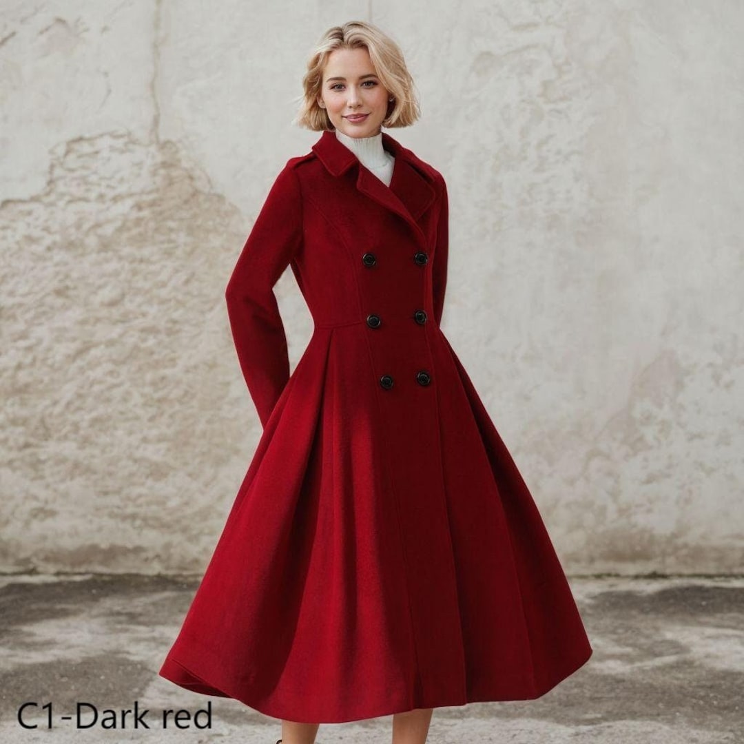 Romantic Coat, Wool Coat, Long Coat, Custom Coat, Plus Size Romantic Coat, Wool Coat, Long Coat, Custom Coat, Plus Size