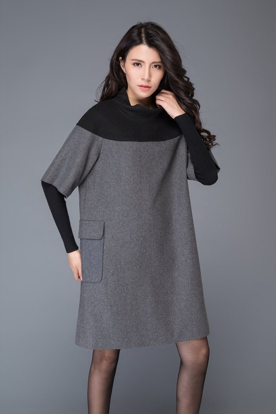 Wool tunic, tunic dress, winter dress, mini dress, grey wool dress, womens dress, tunic tops women, mini dress, gray wool dress C1012. Wool tunic, tunic dress, winter dress, mini dress, grey wool dress, womens dress, tunic tops women, mini dress, gray wool dress C1012.