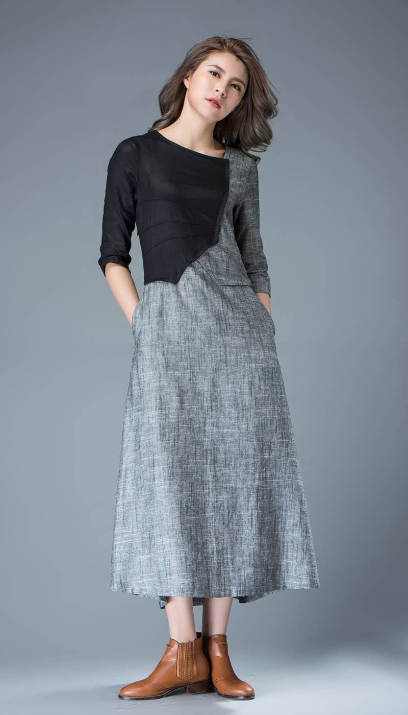 Linen Dress Womens Dresses Casual Maxi Dress With Sleeves Etsy Australia