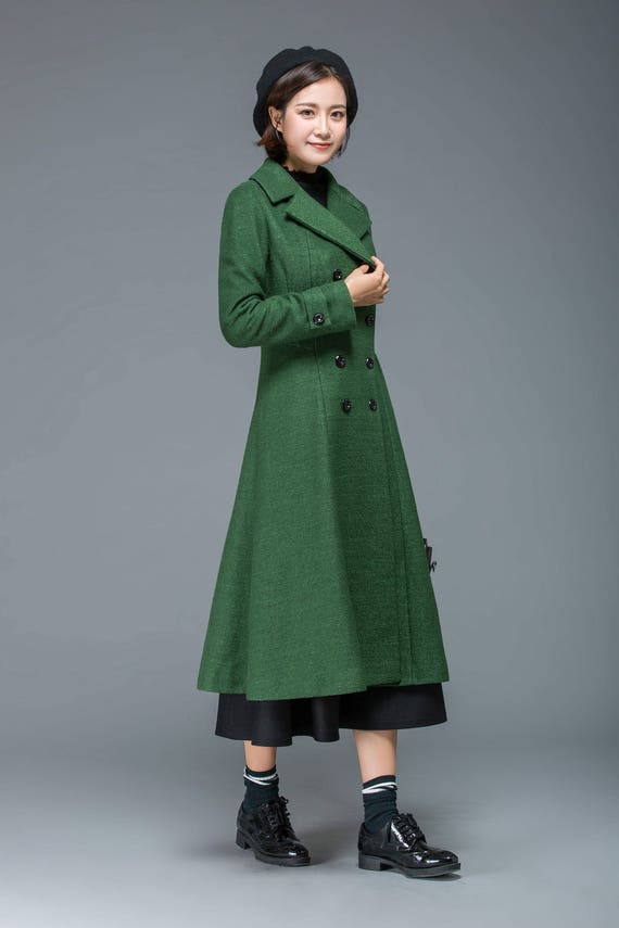 Wool Coat, Gray Wool Coat Women, Winter Coat Women, Asymmetrical Wool Coat,  Womens Coat Vintage, Autumn Winter Outerwear, Ylistyle C257501 