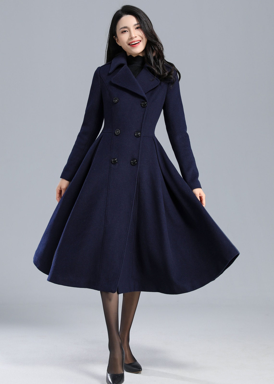 Blue Princess Wool Coat Winter Coat Women Trench Coat Women - Etsy