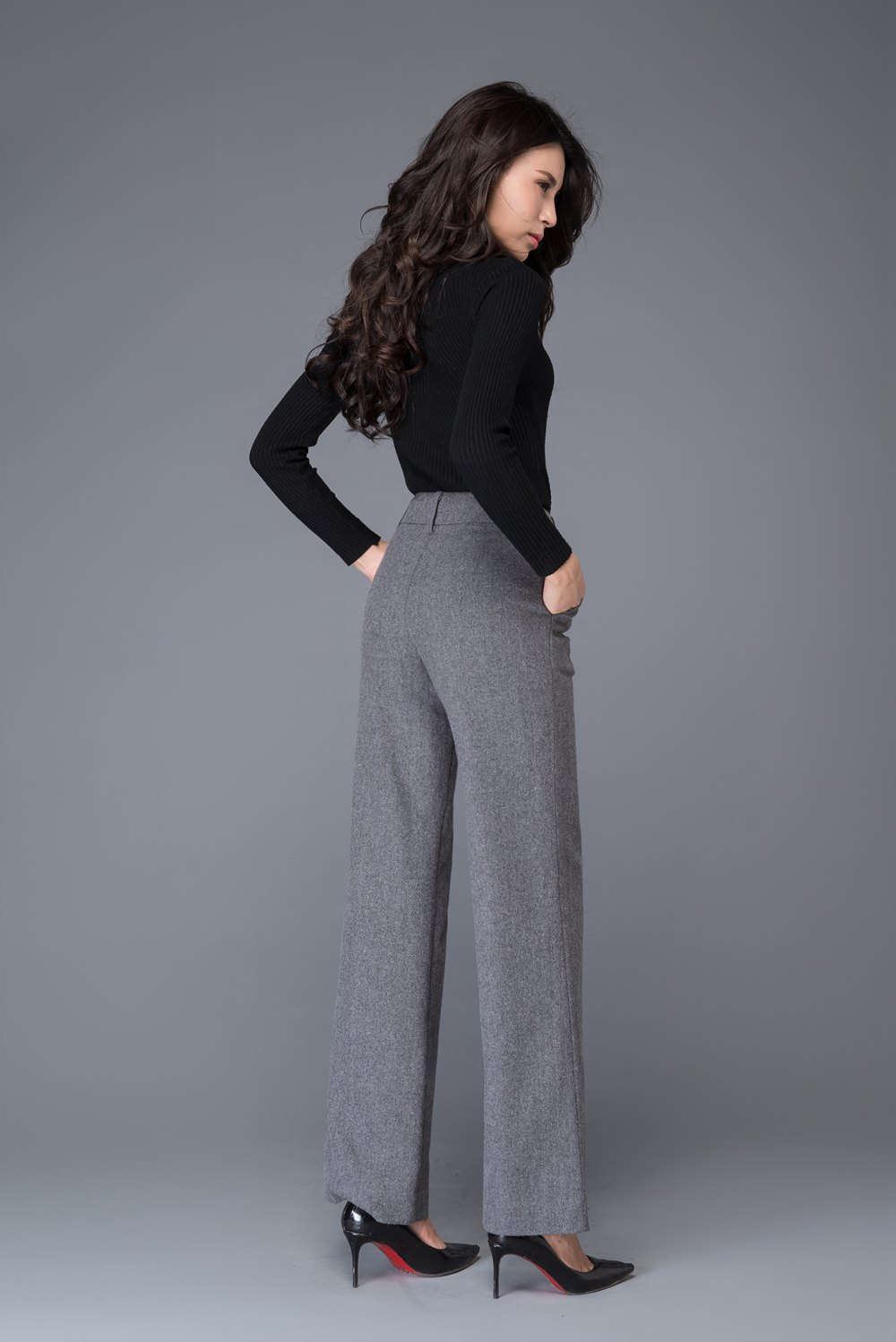 womens dark grey dress pants Women's Dark Grey Dress Pants, 6 Short