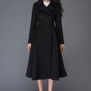 Wool Coat, Black Coat, Swing Coat, Long Coat, Long Coat Dress, Winter ...