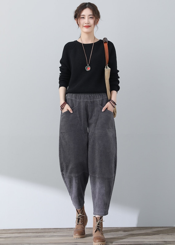 RUTHLESS CORDUROY PANTS サイズXL Kira TITUS Corduroy Pant in darkgreen for women