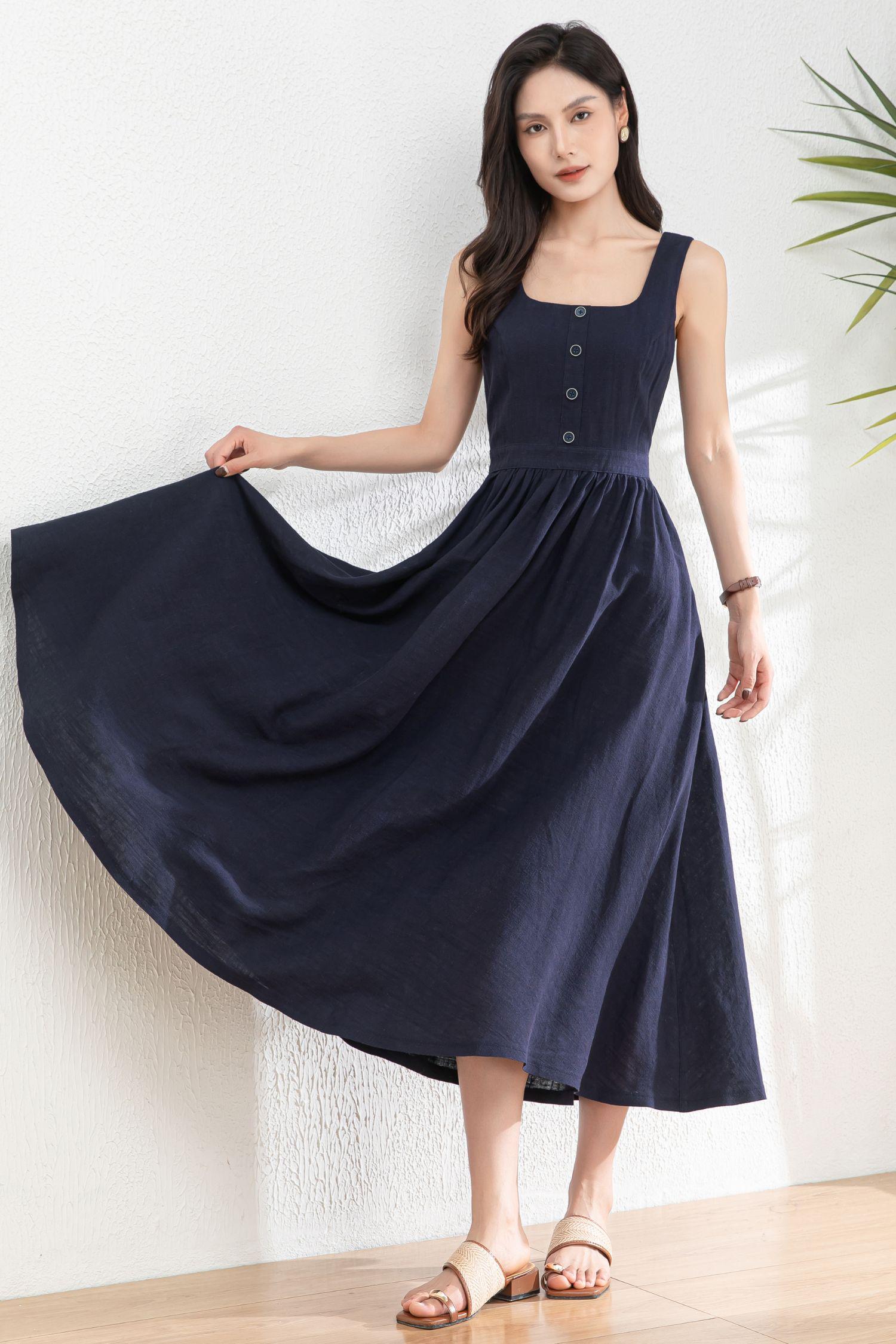 Navy Blue Pinafore Dress - Etsy