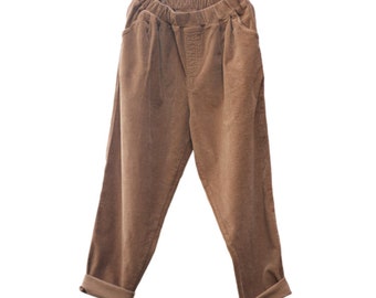 Casual Corduroy Harem Pants, Women's Tapered Pants, Elastic Waist Corduroy  Pants, Womens Oversized Trousers, Women's Baggy Pants C1814 -  Denmark