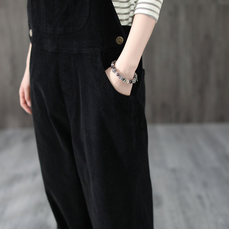 Harper Women's Plus Size Corduroy Casual Overall - Charcoal