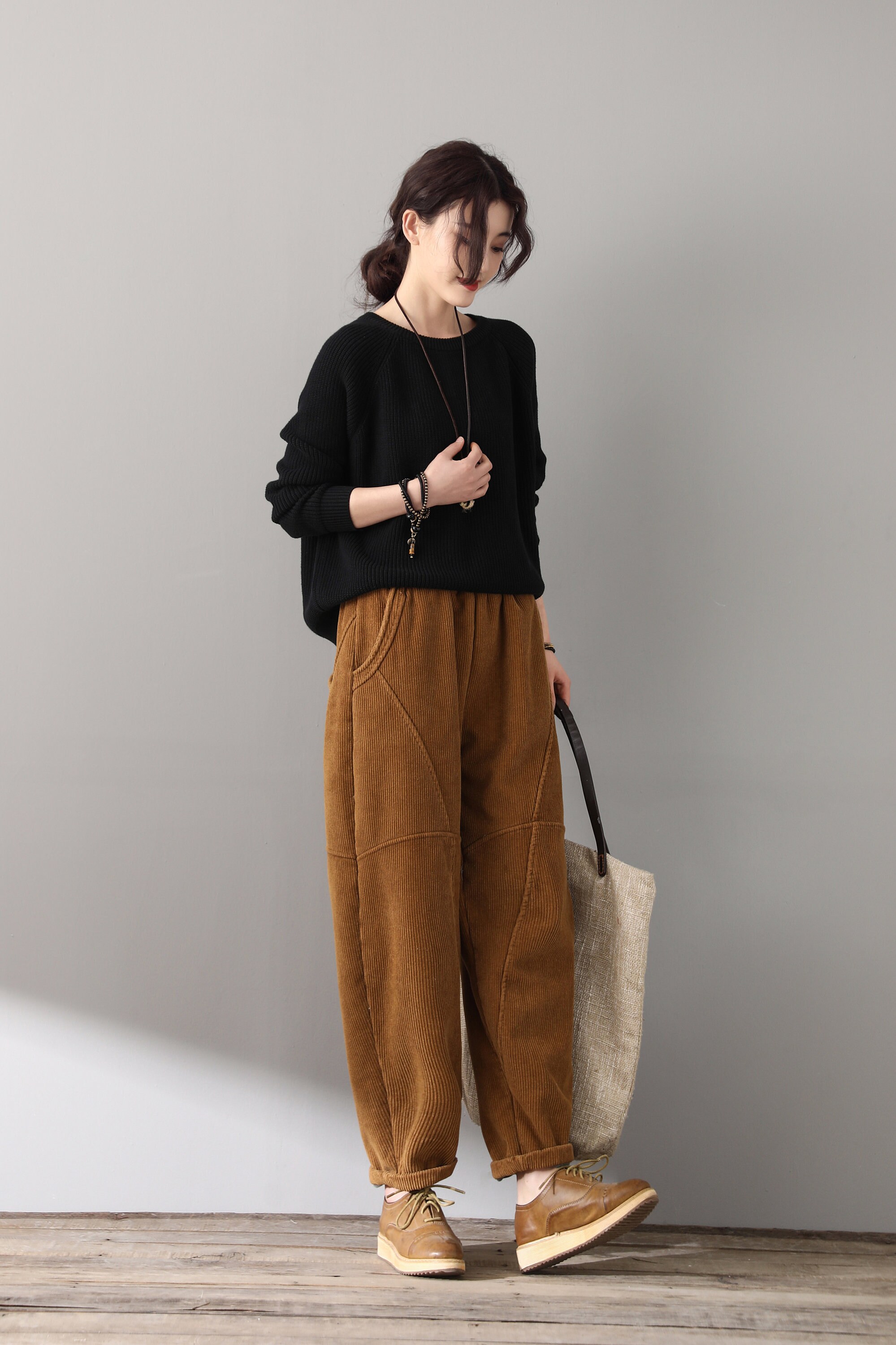 Winter Slacks Corduroy Pants, Retro Thicken Corduroy Pants, Women Loose  Pants, Brown Pants, Handmade Pants, Ylistyle C1812 -  Canada