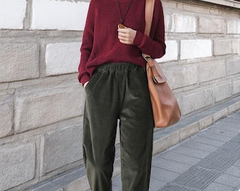 Corduroy Pants, Wide Leg Pants, Womens Pants, Loose Pants Corduroy Pants, Wide Leg Pants, Womens Pants, Loose Pants