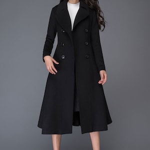 Wool Coat, Black Coat, Swing Coat, Long Coat, Long Coat Dress, Winter ...