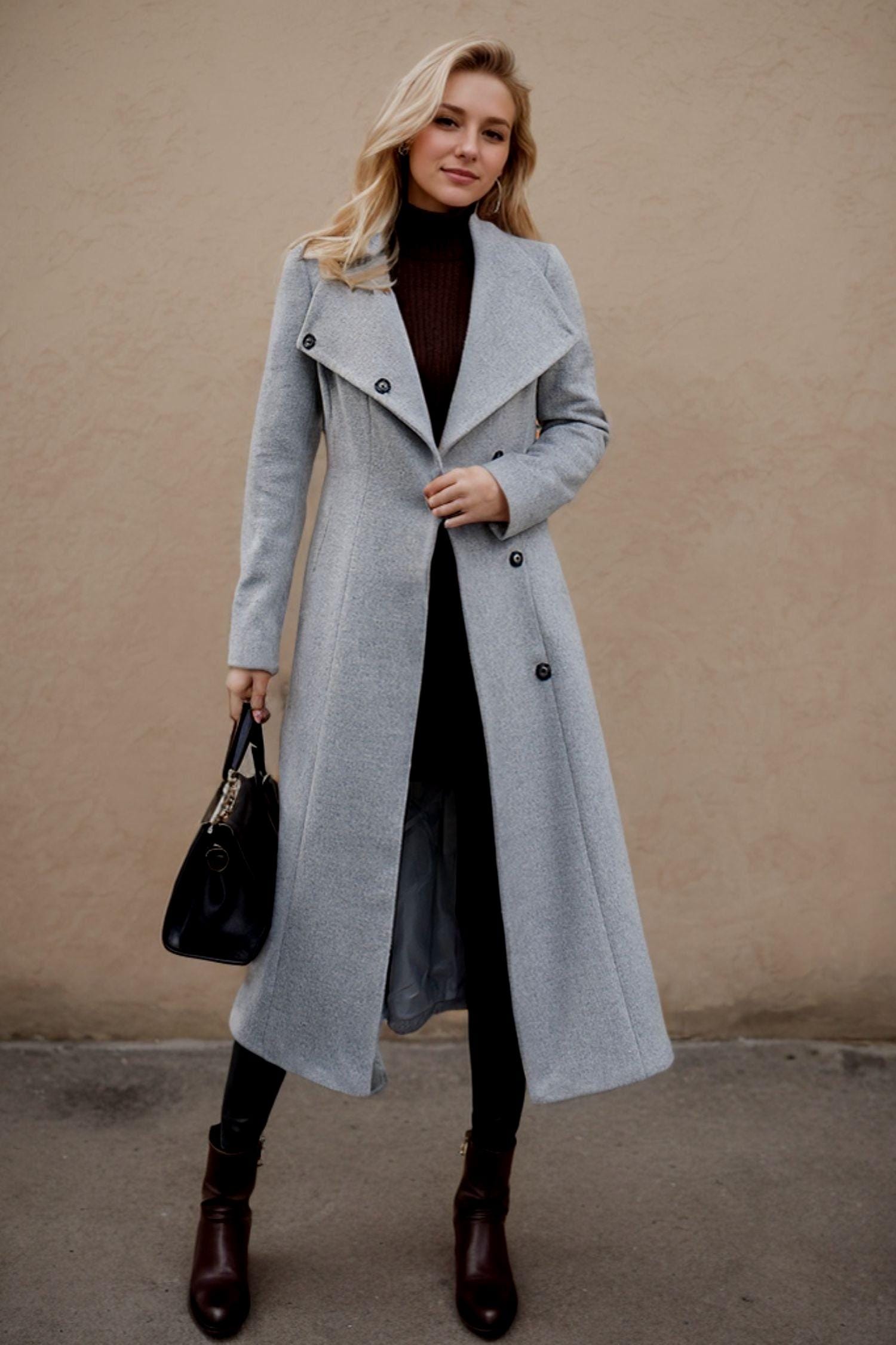 ジャケット・アウター Eaphi soft wool tailor coat gray Wool Coat, Womens Long Coat, Winter Coat, Grey Wool Coat, A