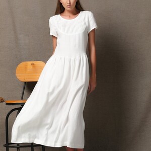 White Linen Dress, Linen Dress for Women, Casual Linen Dress, Linen ...