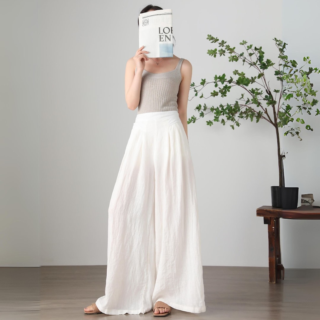 Loose linen pant - Bright White