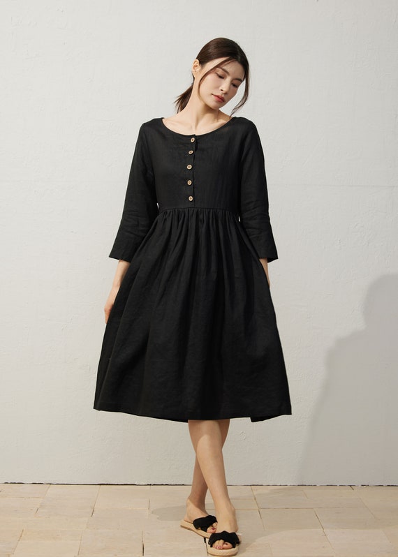 inexpensive casual dresses 2024 Women's Summer Petite Short Sleeve Crewneck A-line Dress Solid Color Maxi Beach Simple Dress with Pockets : Clothing, Shoes & Jewelry WholesalePrice:60 BAOLA Women Cap Sleeve Train length:Cathedral train - drags 36-40in (90-100cm)