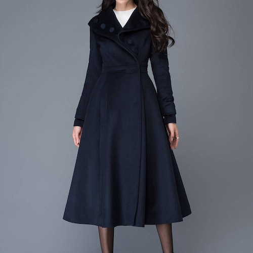 women's dress coats Tailored Double-Breasted Coat The wool fabrics feature with higher density Women Long Sleeve Maxi Dress