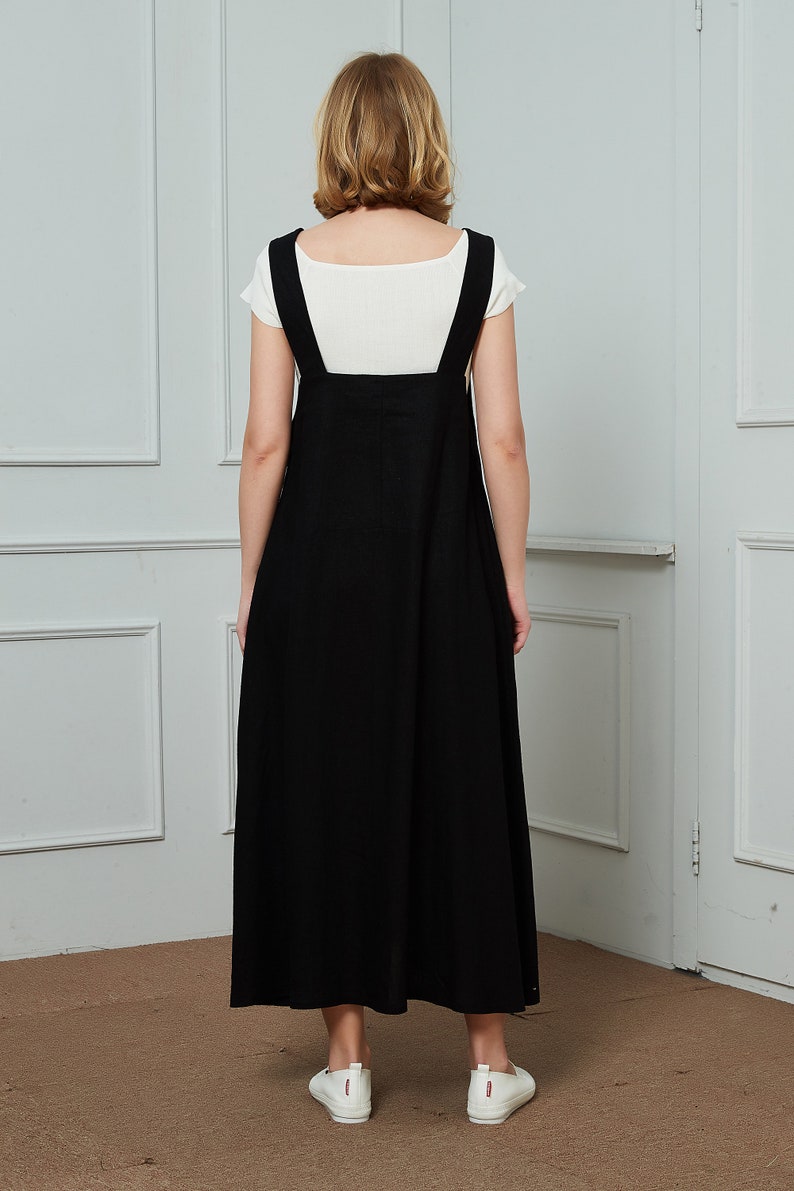 black and white pinafore