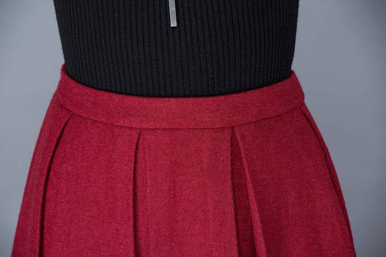 Wool skirt, Midi wool skirt, A-Line Pleated wool skirt, women skirts, Warm winter skirt, long skirt, autumn winter skirt, Ylistyle C1032 image 8