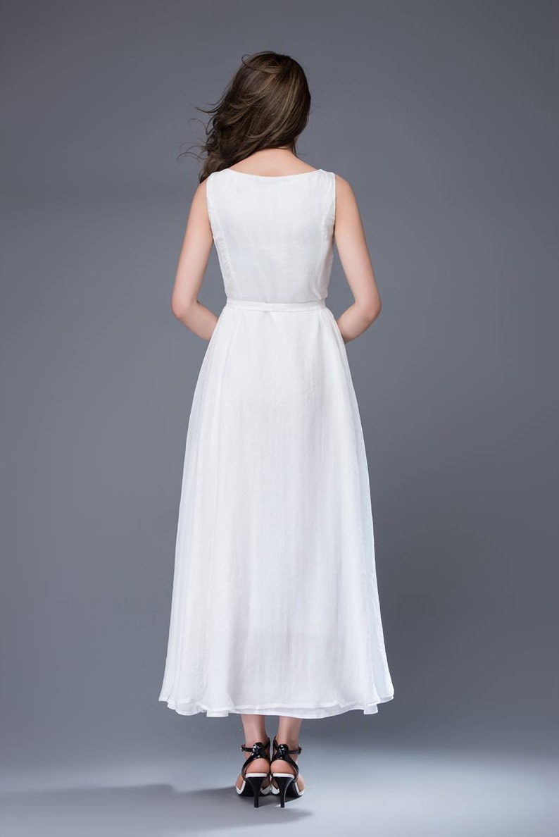 White Chiffon Dress Handmade Simple Elegant Floaty | Etsy