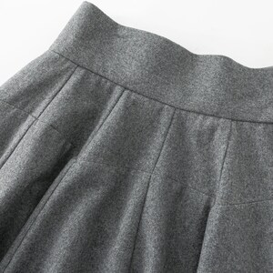 Knee Length Skirt, Wool Skirt Women, Skater Skirt, Pleated Wool Skirt, Gray Skirt, Autumn Skirt, High Waisted Skirt, Made to Order C3549 image 9