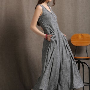 Linen Dress, Linen Maxi Dress for Women, Womens Dresses, Sleeveless ...