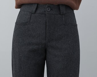 パンツ everyone wool adjustable trousers L WOOLBARDINE RIB FLAP PANTS – THE SHOP YOHJI YAMAMOTO