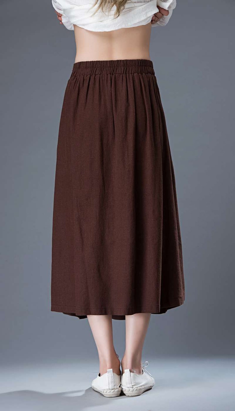 Linen Skirt brown linen skirt Maxi skirt womens skirts Tea | Etsy