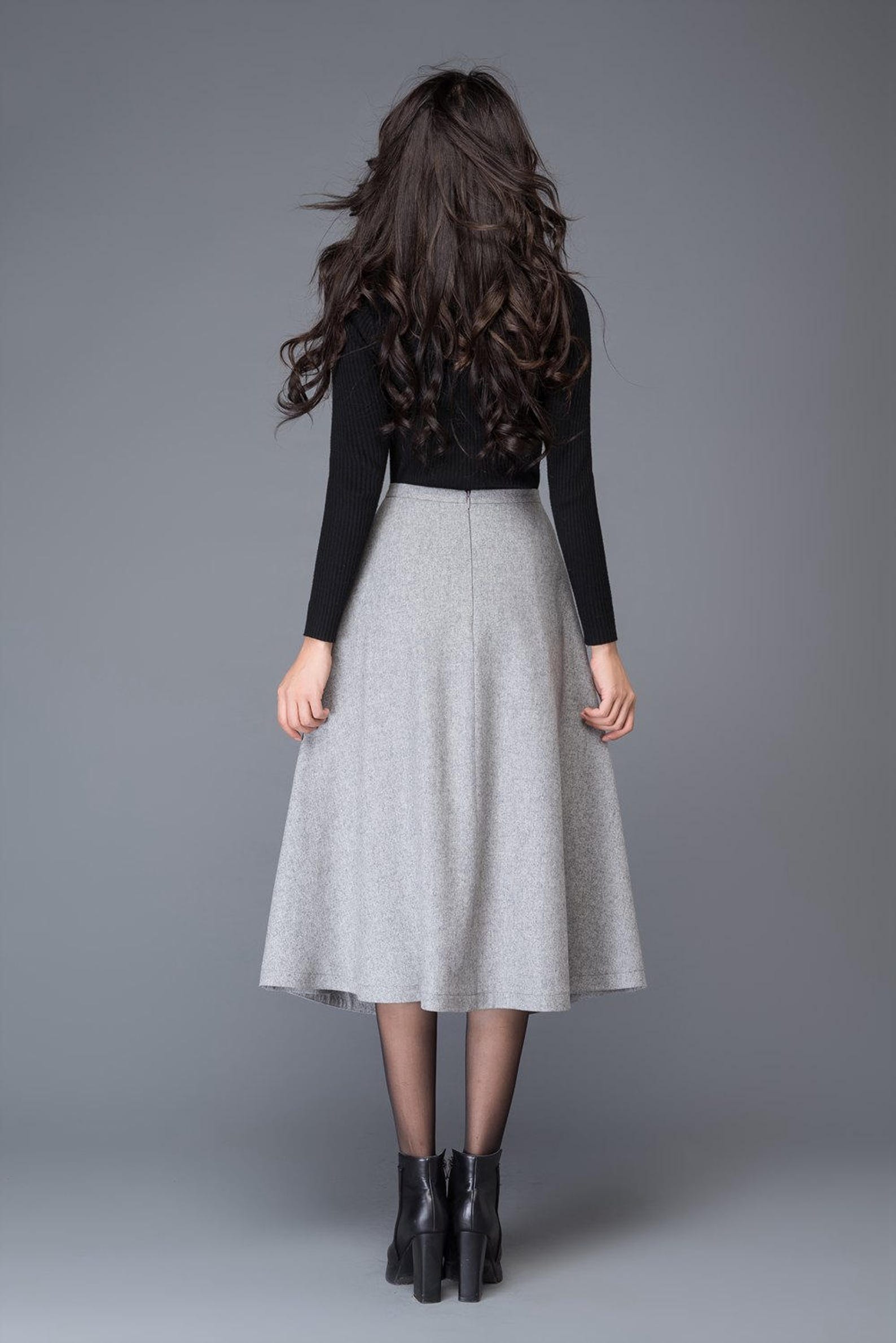 Irregular Ladies Solid Color Wool Knit Skirt Knitted Skirt main image 1