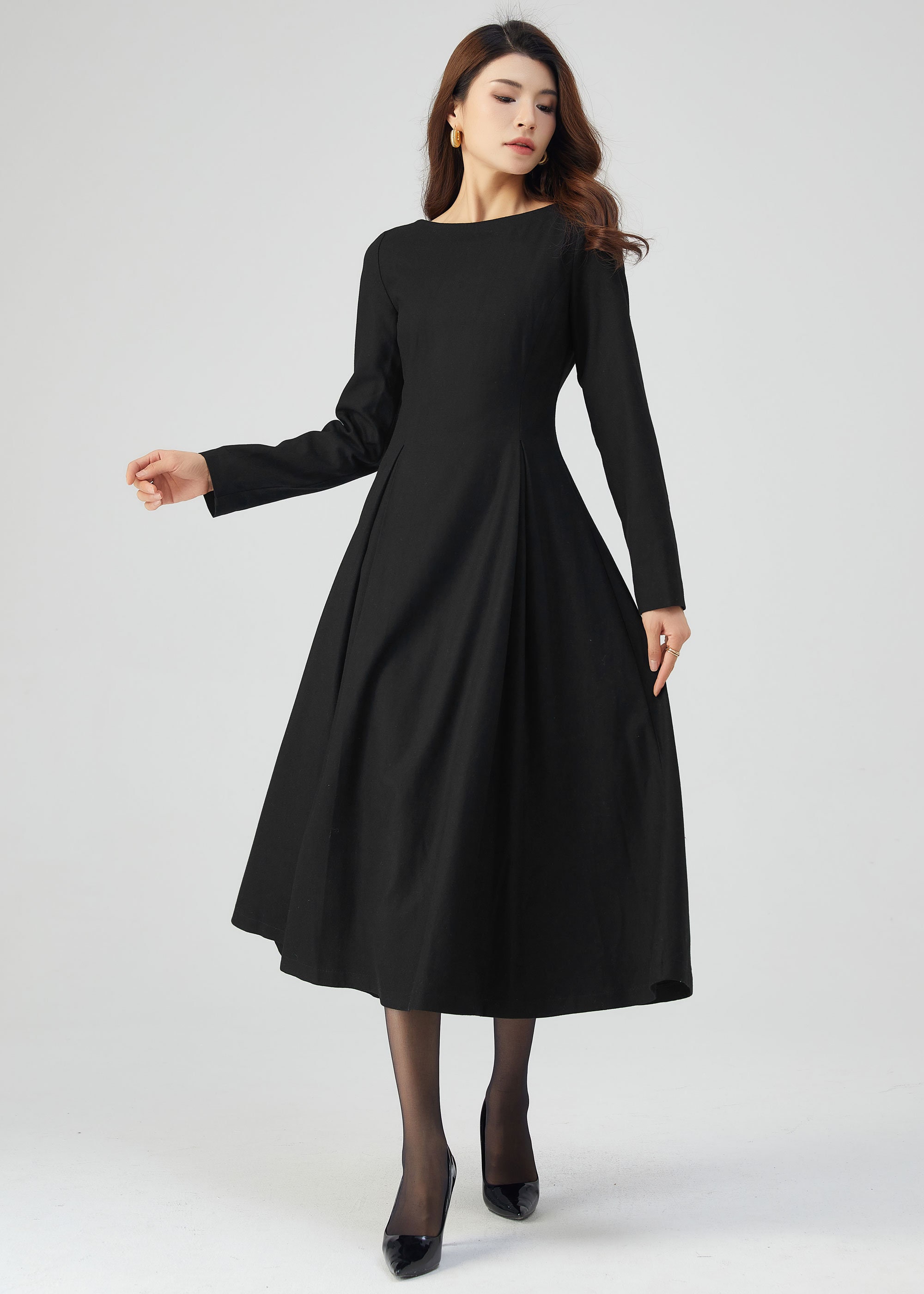 ワンピース BLACK AND WHITE WOOL DRESS il_fullxfull.5211299412_dknh.jpg
