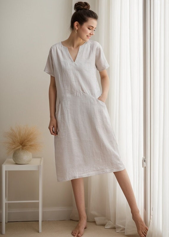 short sleeve shift dress with pockets Cabana Life - Harbor Short Sleeve Shift Dress - Blue