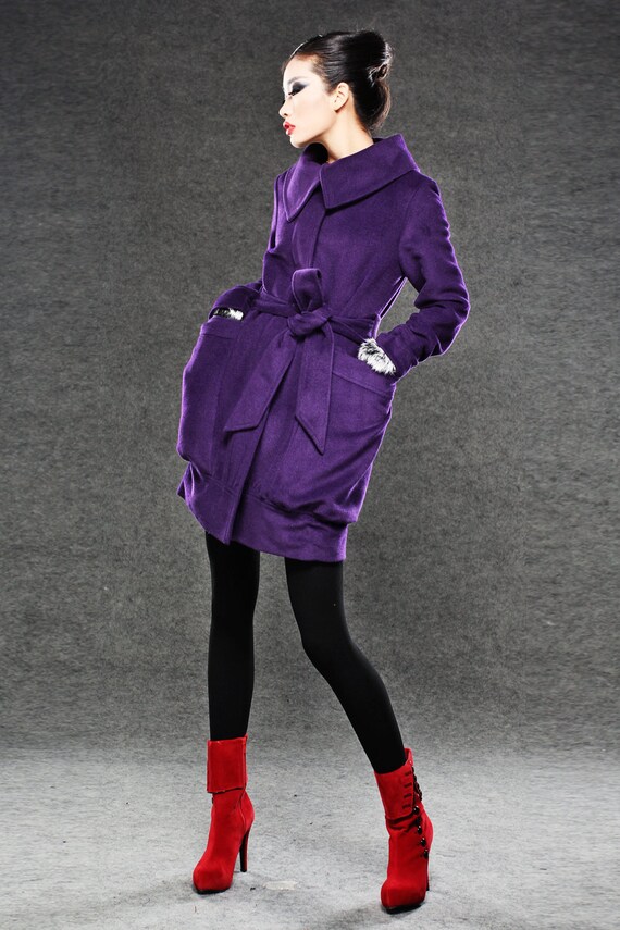 Items similar to Purple coat jackets winter coats for women C030 on Etsy