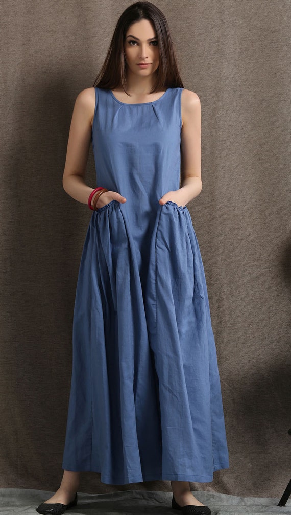 linen dress summer dresses for women sleeveless dress maxi