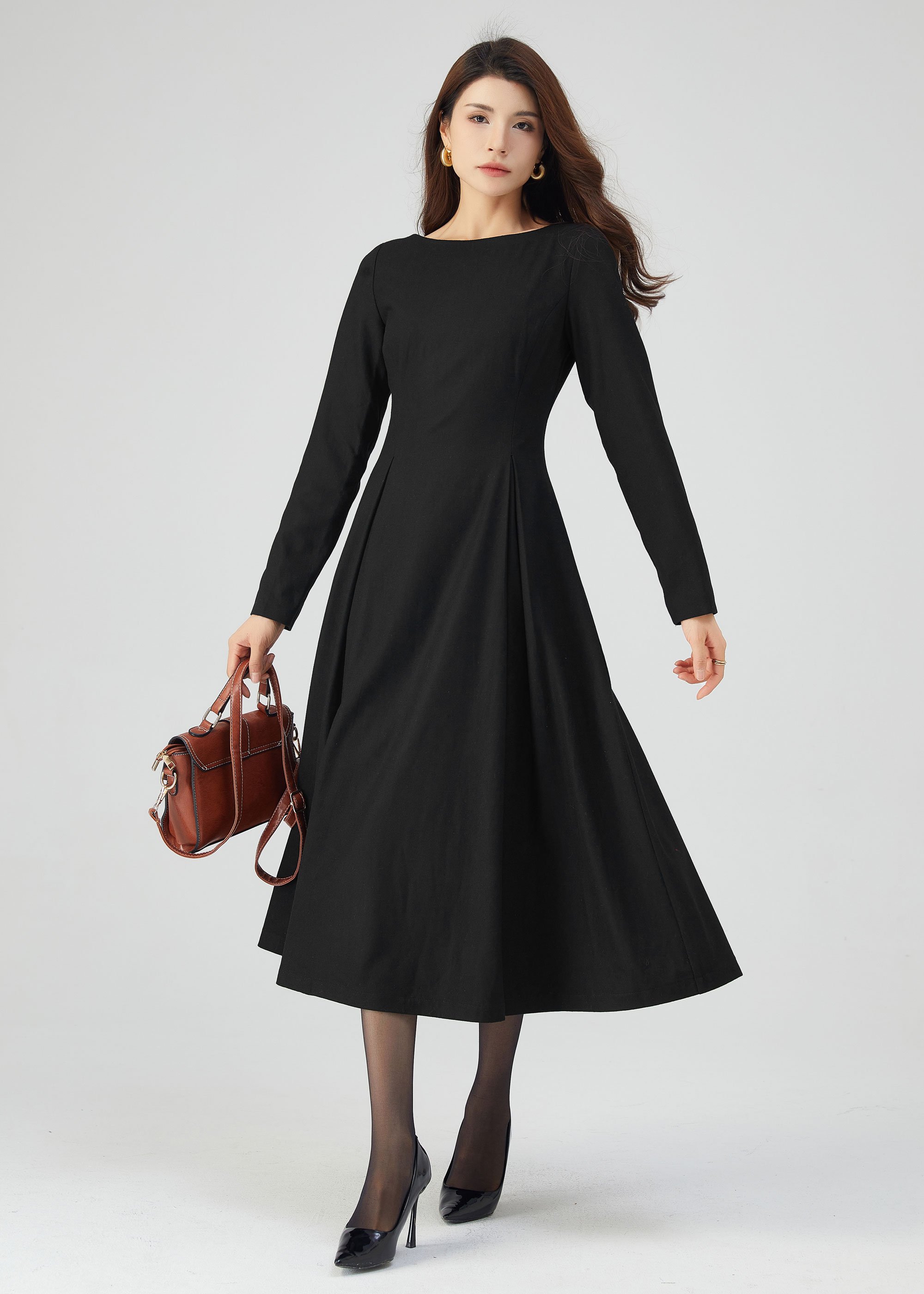 fitted dresses black Knit Midi Dress – PinkBlush Black Midi Dress - COLOR:Custom Color( Add the color in the 