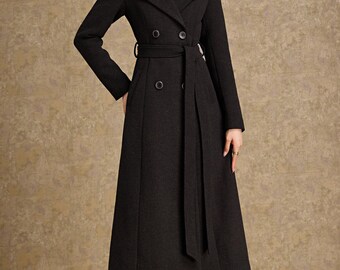 Wool Trench Coat, Winter Warm Wool Coat, Long Wool Coat Women