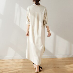 Linen Shirt Dress, Long Shirt Dress, Women Spring Shirt Dress, Long ...