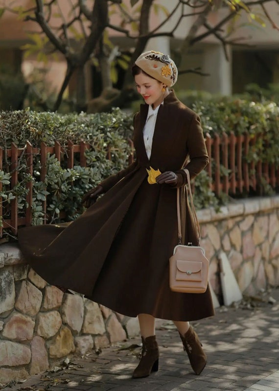 vintage inspired swing maxi wool coat 1860# vintage inspired swing maxi wool coat 1860#