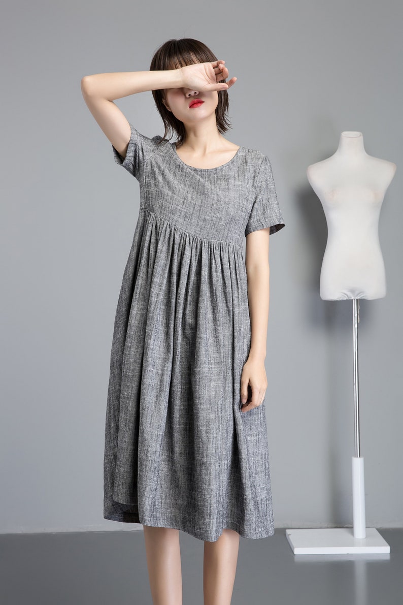 Simple Linen Dress Linen Midi Dress Summer Linen Dress - Etsy