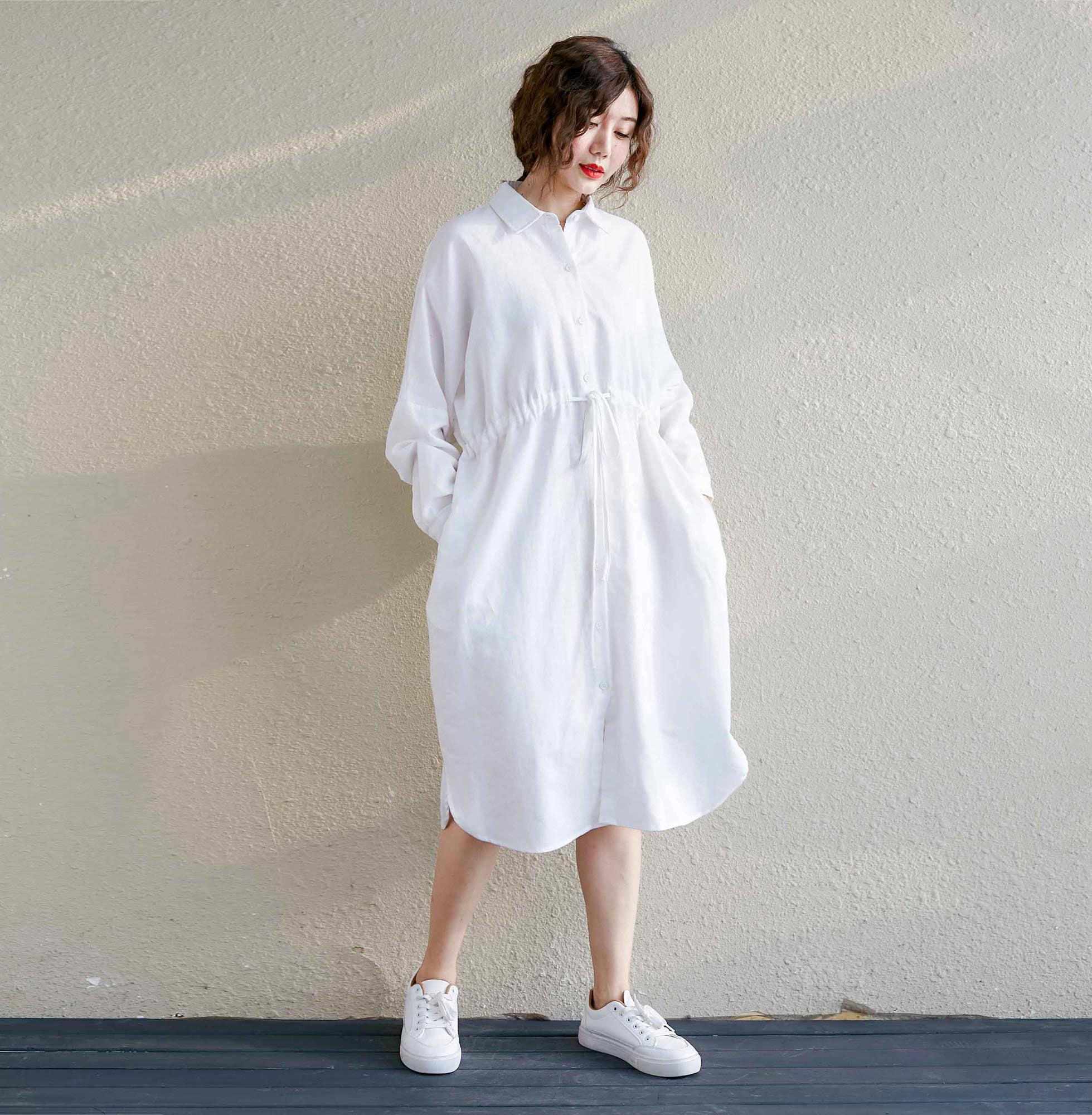 Linen Dress Shirt White Linen Blouse Casual Shirt Oversize Etsy